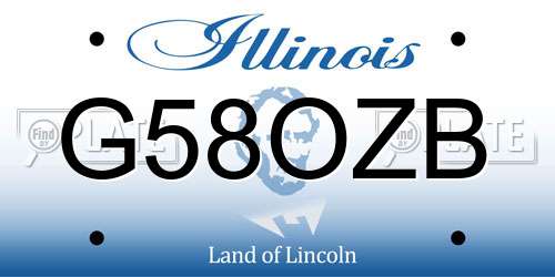 G58OZB Illinois License Plate