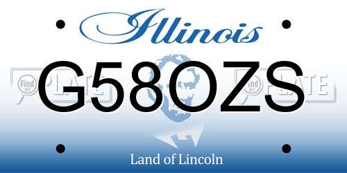 G58OZS Illinois License Plate