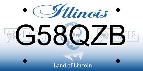 G58QZB Illinois License Plate