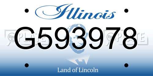 G593978 Illinois License Plate
