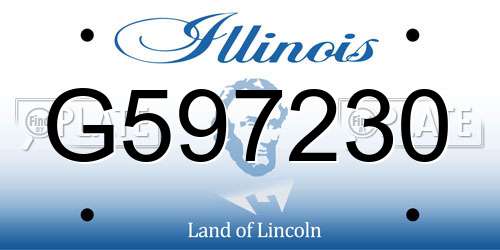 G597230 Illinois License Plate