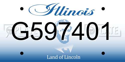 G597401 Illinois License Plate