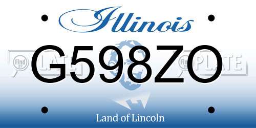 G598ZO Illinois License Plate