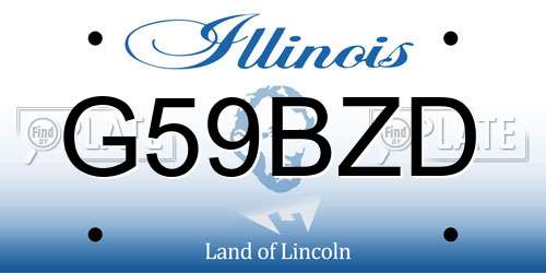 G59BZD Illinois License Plate