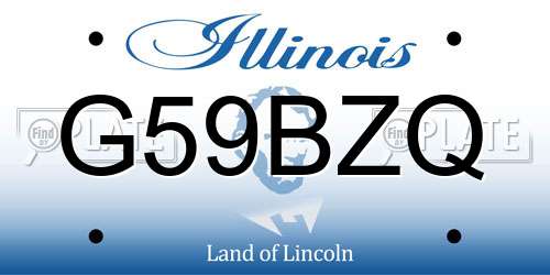 G59BZQ Illinois License Plate