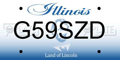 G59SZD Illinois License Plate