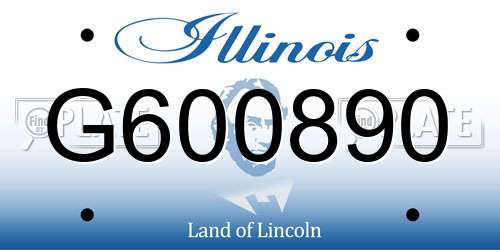 G600890 Illinois License Plate
