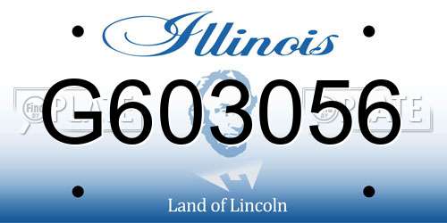 G603056 Illinois License Plate