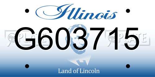G603715 Illinois License Plate