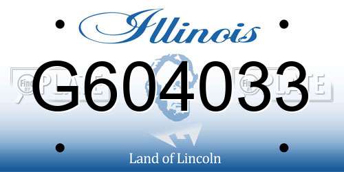 G604033 Illinois License Plate