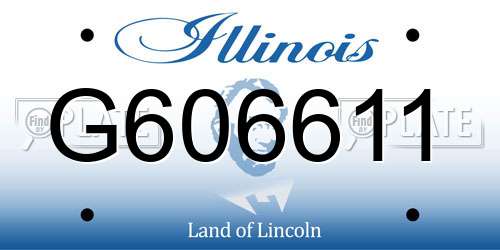 G606611 Illinois License Plate
