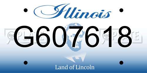 G607618 Illinois License Plate