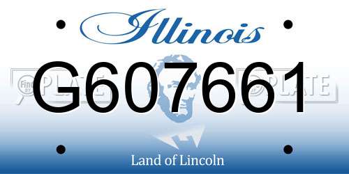 G607661 Illinois License Plate