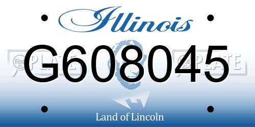 G608045 Illinois License Plate