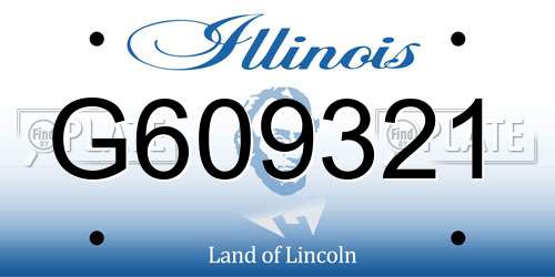 G609321 Illinois License Plate
