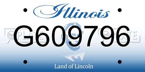 G609796 Illinois License Plate