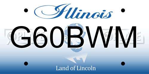 G60BWM Illinois License Plate