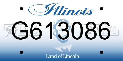 G613086 Illinois License Plate