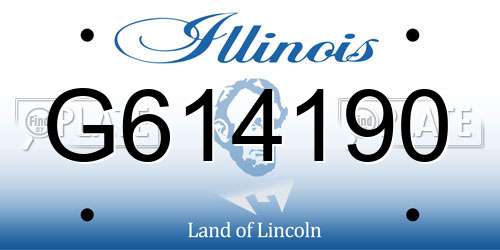 G614190 Illinois License Plate