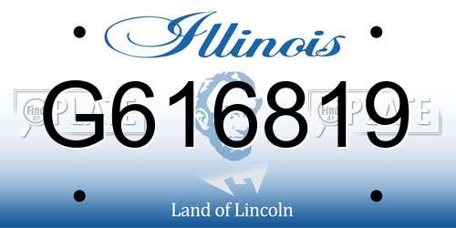 G616819 Illinois License Plate