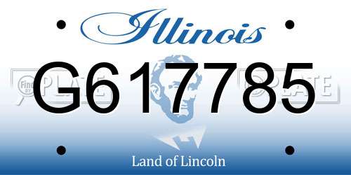 G617785 Illinois License Plate