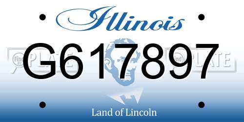 G617897 Illinois License Plate