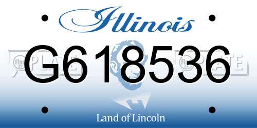 G618536 Illinois License Plate