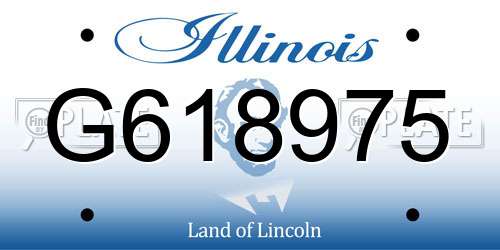 G618975 Illinois License Plate