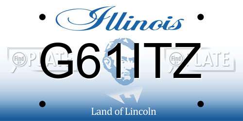 G61ITZ Illinois License Plate