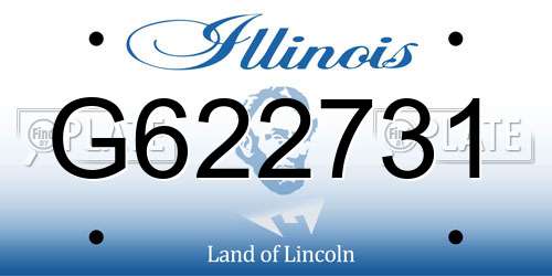 G622731 Illinois License Plate