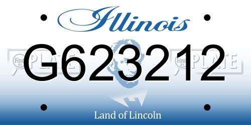G623212 Illinois License Plate
