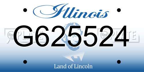 G625524 Illinois License Plate