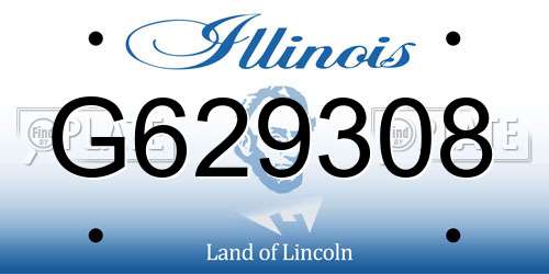 G629308 Illinois License Plate