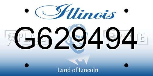 G629494 Illinois License Plate