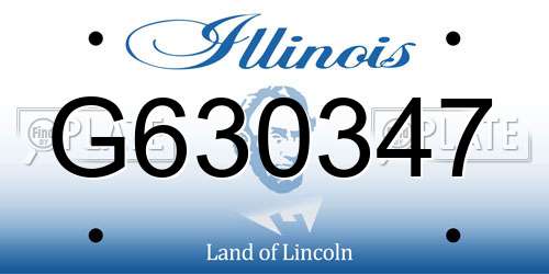 G630347 Illinois License Plate