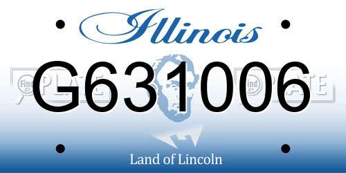G631006 Illinois License Plate