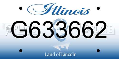 G633662 Illinois License Plate