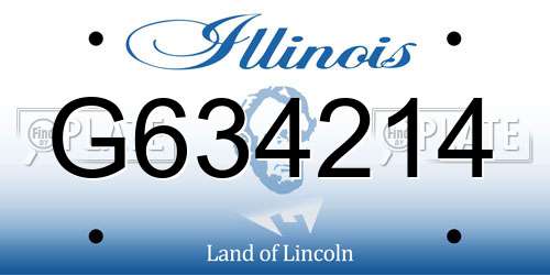 G634214 Illinois License Plate