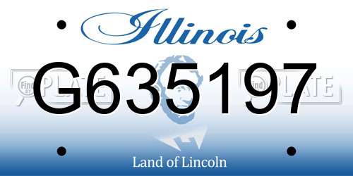 G635197 Illinois License Plate
