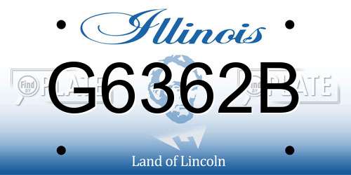 G6362B Illinois License Plate