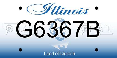G6367B Illinois License Plate
