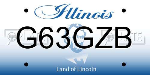 G63GZB Illinois License Plate