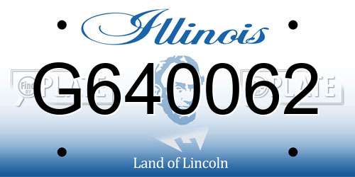 G640062 Illinois License Plate