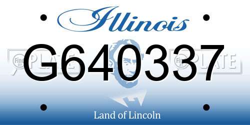 G640337 Illinois License Plate