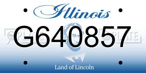G640857 Illinois License Plate