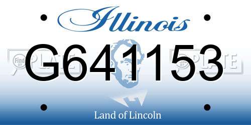 G641153 Illinois License Plate