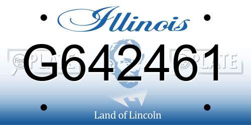 G642461 Illinois License Plate