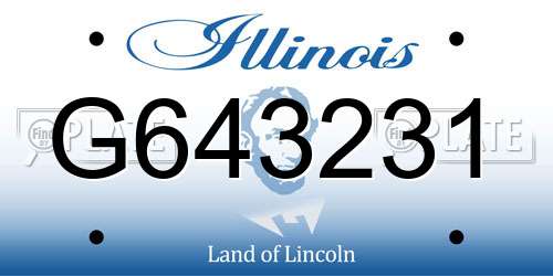 G643231 Illinois License Plate