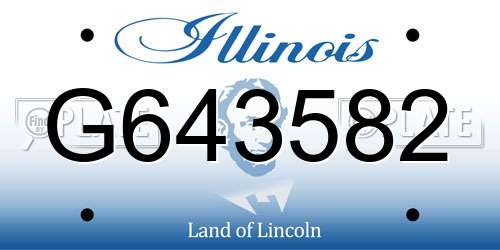 G643582 Illinois License Plate