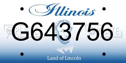 G643756 Illinois License Plate